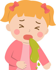 Vomiting boy, cold or symptoms of gastroenteritis or enterovirus