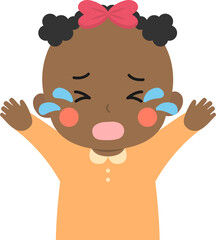 Crying boy with tears, sad and disappointed