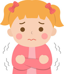 Boy shivering with cold, cold or scared