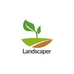 landscaper logo design vector templet,