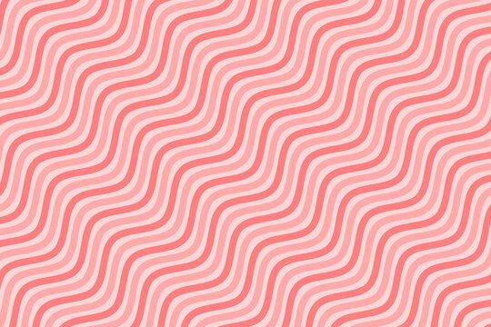 Pastel red water wave stripes repeating pattern background vector. Abstract wavy lines fabric pattern. Diagonal optical illusion curve strips. Wall and floor ceramic tiles pattern.