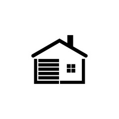 House with car garage logo icon isolated on transparent background
