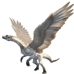 Fototapeta premium winged white dragon fantasy creature