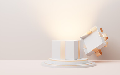 Opening gift box, festivals and celebrations, 3d rendering.