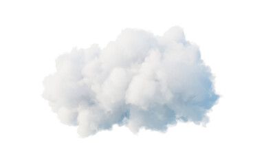 Cloud on white background, 3d rendering. - obrazy, fototapety, plakaty