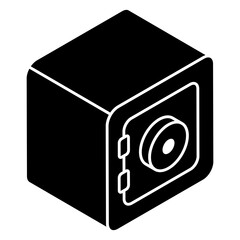 An editable design icon of bank locker