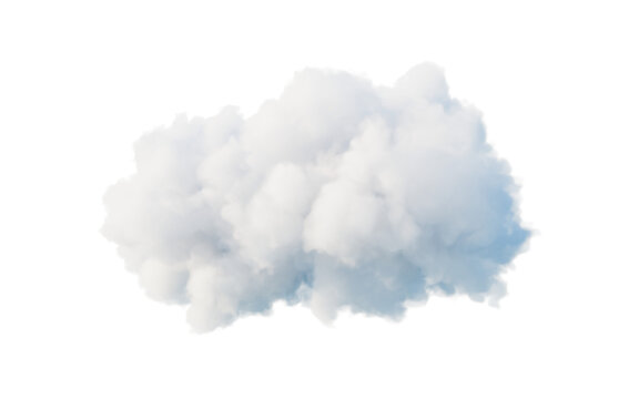 Cloud On White Background, 3d Rendering.