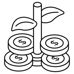 Flat design icon of financial growth