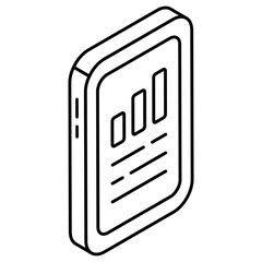 A colored design icon of mobile statistics 