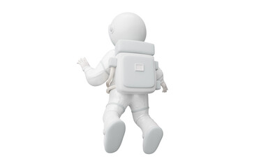 White space man, 3d character, 3d rendering.