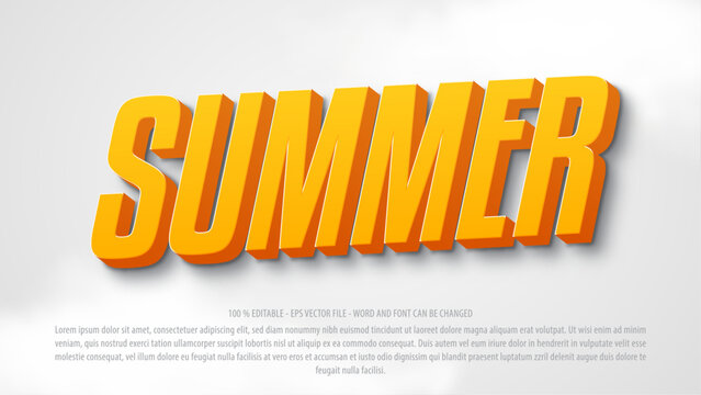 Summer 3d bold editable text effect