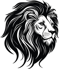 Obraz premium Lion head minimal logo vector illustration silhouette