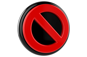 Fototapeta premium 3d render of a sign not allowed - forbidden symbol - Warning Sign on transparent background