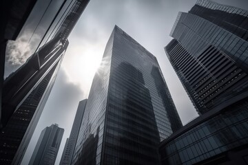 Obraz na płótnie Canvas city skyscrapers made with generative ai