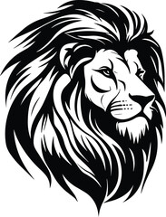 Lion head minimal logo vector illustration silhouette