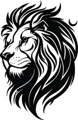 Fototapeta premium Lion head minimal logo vector illustration silhouette
