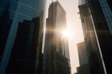 Obraz na płótnie Canvas city skyscrapers made with generative ai