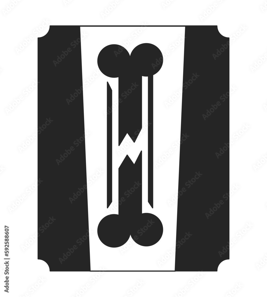 Aufkleber bone trauma x ray scan flat line black white vector object. detecting fracture, disease. editable ca