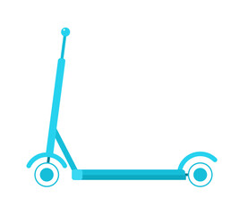 Electric scooter semi flat colour vector object. E-scooter rental. Transport service for adults. Editable cartoon clip art icon on white. Simple spot illustration for web graphic design and animatio