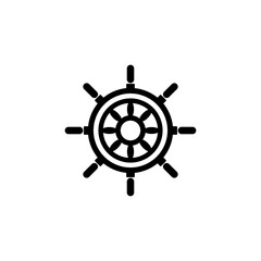 Ship steering wheel icon isolated on transparent background