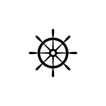 Ship steering wheel icon isolated on transparent background