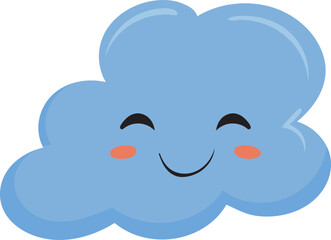 cloud cartoon on white background, vector
