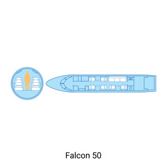 Falcon 50 airplane scheme. Civil Aircraft Guide