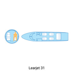 Learjet 31 airplane scheme. Civil Aircraft Guide