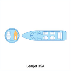 Learjet 35A airplane scheme. Civil Aircraft Guide