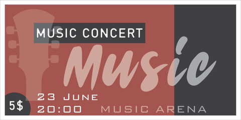music concert ticket vector, illustration