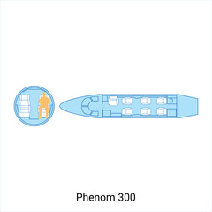 Phenom 300 airplane scheme. Civil Aircraft Guide