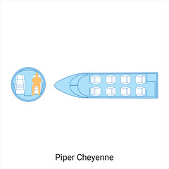 Piper Cheyenne airplane scheme. Civil Aircraft Guide