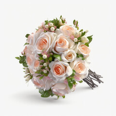bouquet, wedding, white background, rose, flower, flowers, roses, bride, love, bridal, beauty, floral, 