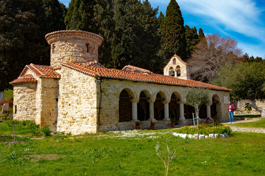 Church of St Mary's Monastery on the Island in Narta Lagoon