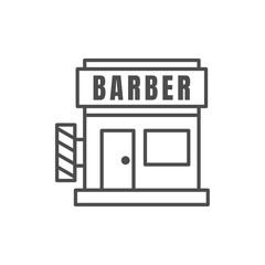 Barbserhop Store Outline Icon - Barbershop Icon Design Vector Illustration