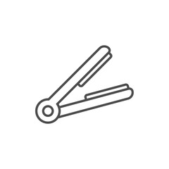 Hair Straightener Outline Icon - Barbershop Icon Design Vector Illustration