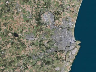 Aberdeen, Scotland - Great Britain. High-res satellite. No legend
