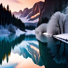 The winter lake, generative ai