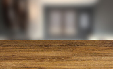 Scandinavian bathroom, classic  vintage interior design. 3D rendering.. Blank paintings.  Mockup., Background with empty wooden table. Flooring.