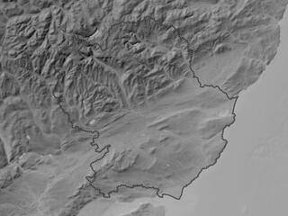 Angus, Scotland - Great Britain. Grayscale. No legend