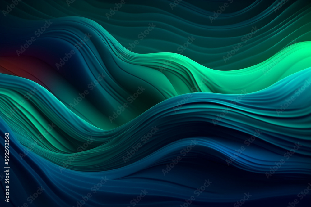 Poster colorful abstract wavy background with gradient. generative ai