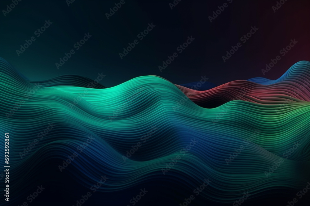 Poster colorful abstract wavy background with gradient. generative ai