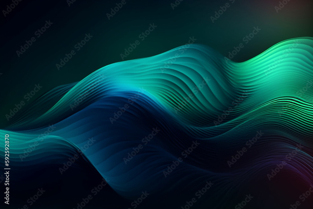 Poster colorful abstract wavy background with gradient. generative ai