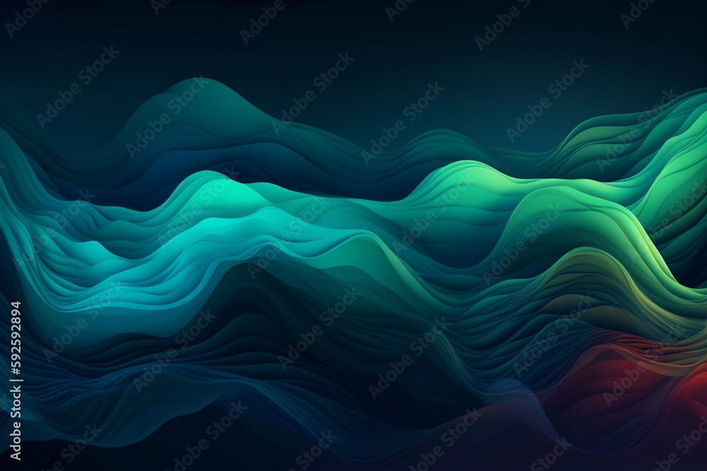 Poster colorful abstract wavy background with gradient. generative ai