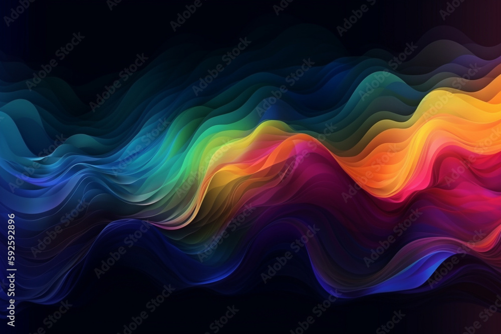 Aufkleber colorful abstract wavy background with gradient. generative ai