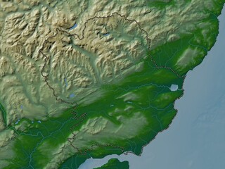 Angus, Scotland - Great Britain. Physical. No legend