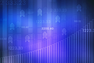 2d rendering Stock market online business concept. business Graph 
