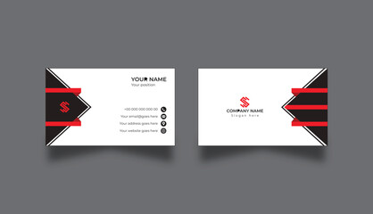 Red and black corporate business card,Modern style business card template.Name card template.