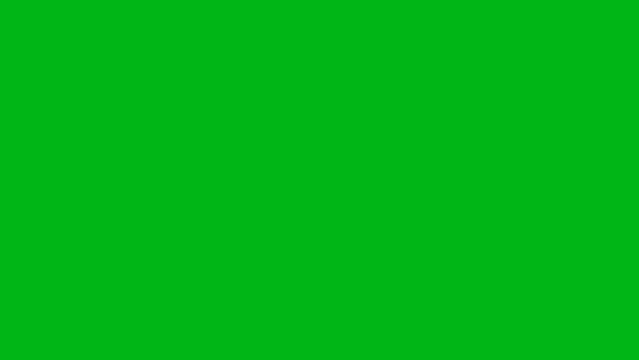 Lighting bolt motion graphic effect on green screen background.
