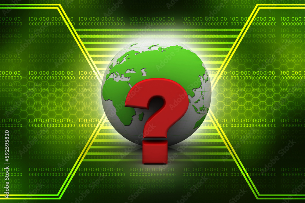 Poster 3d rendering question mark